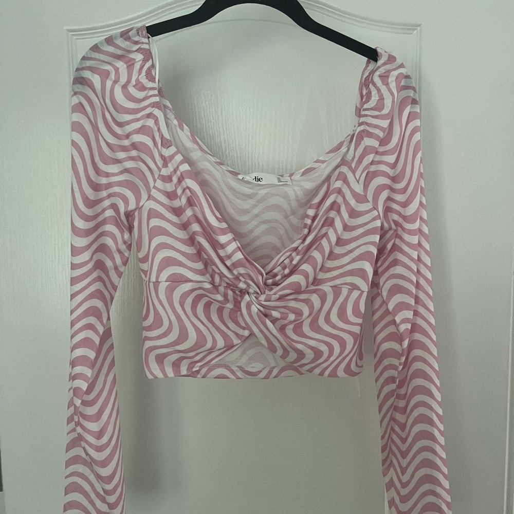 Elodie Pink Printed Crop SZ L